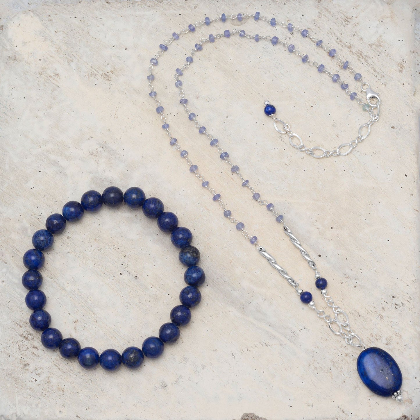 Lapis Lazuli Gemstone Crystal Bracelet