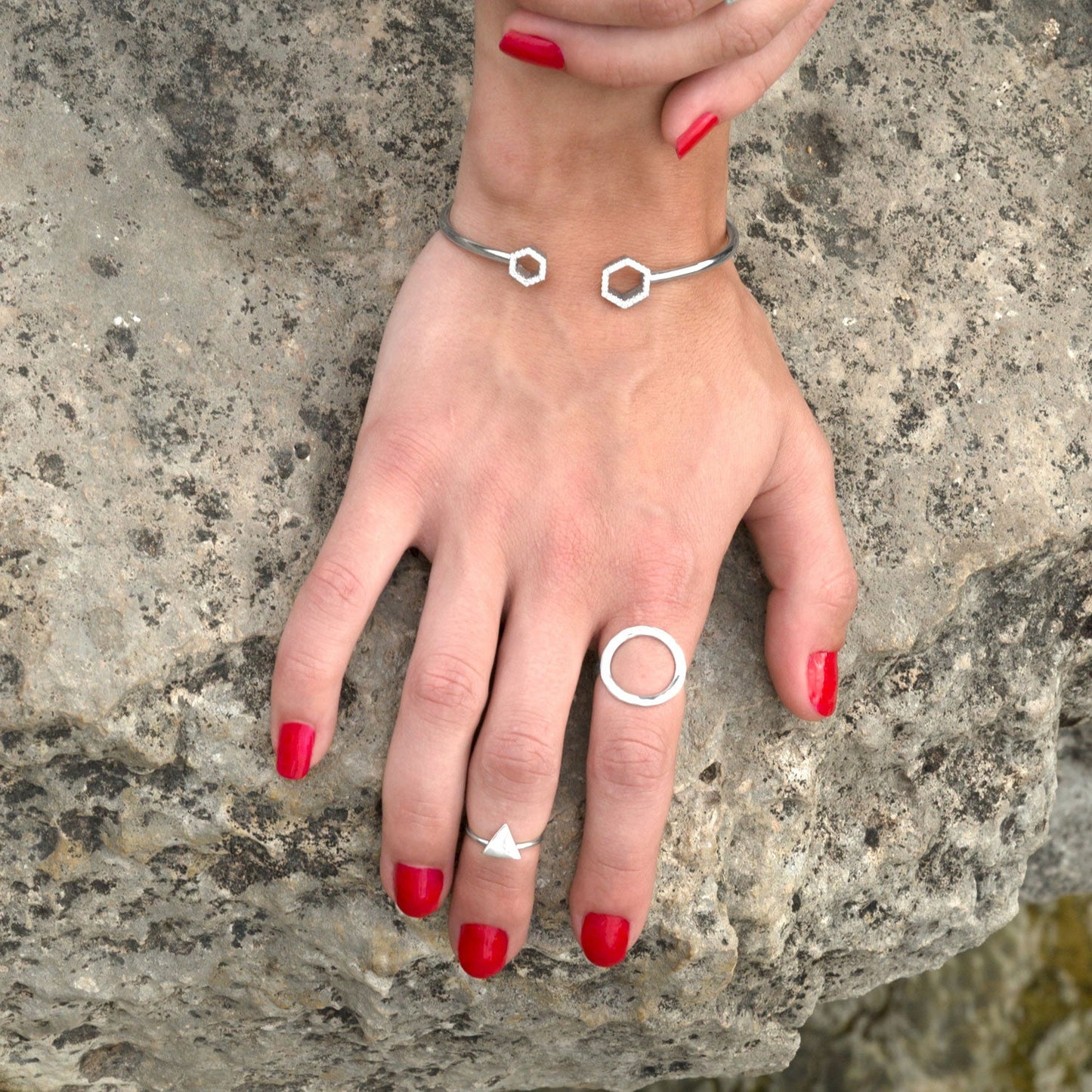 Open Circle Silver Ring