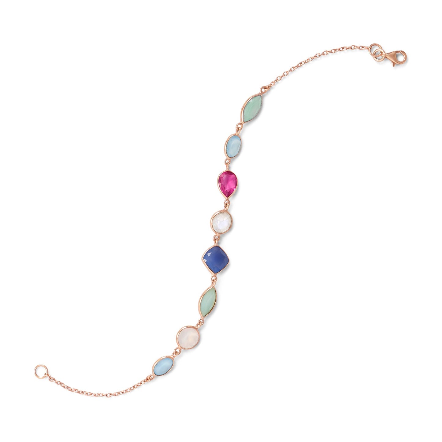 Multi Gemstone Bracelet in Vermeil Rose Gold