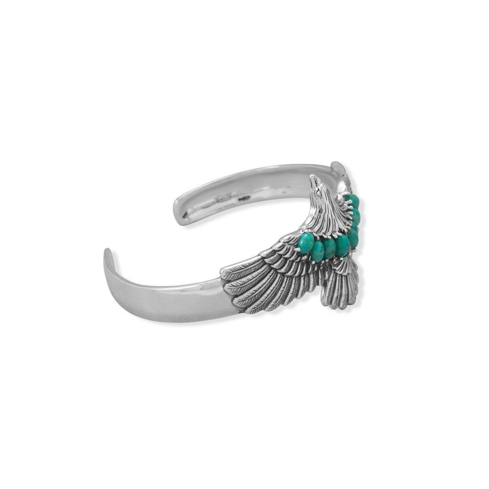 Eagle Turquoise Cuff Silver Bracelet