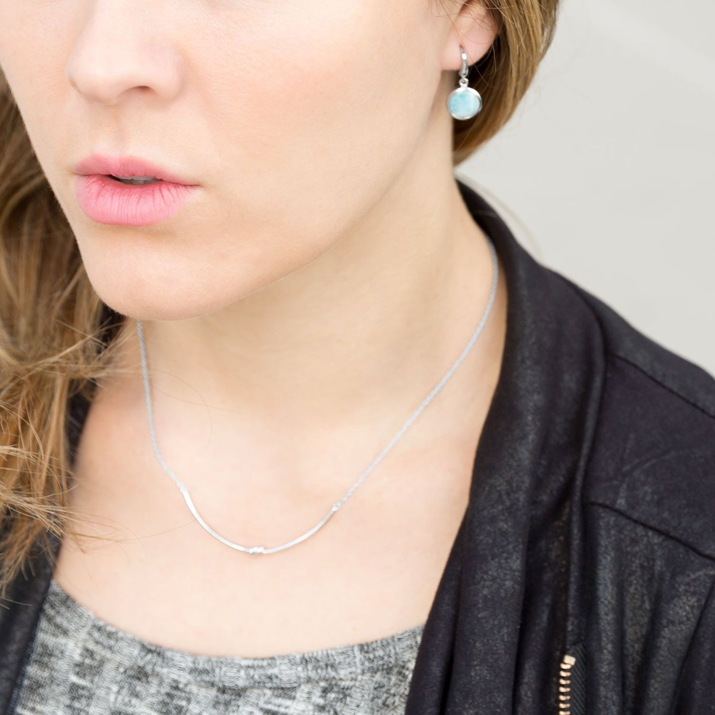 Larimar Drop Silver Earrings