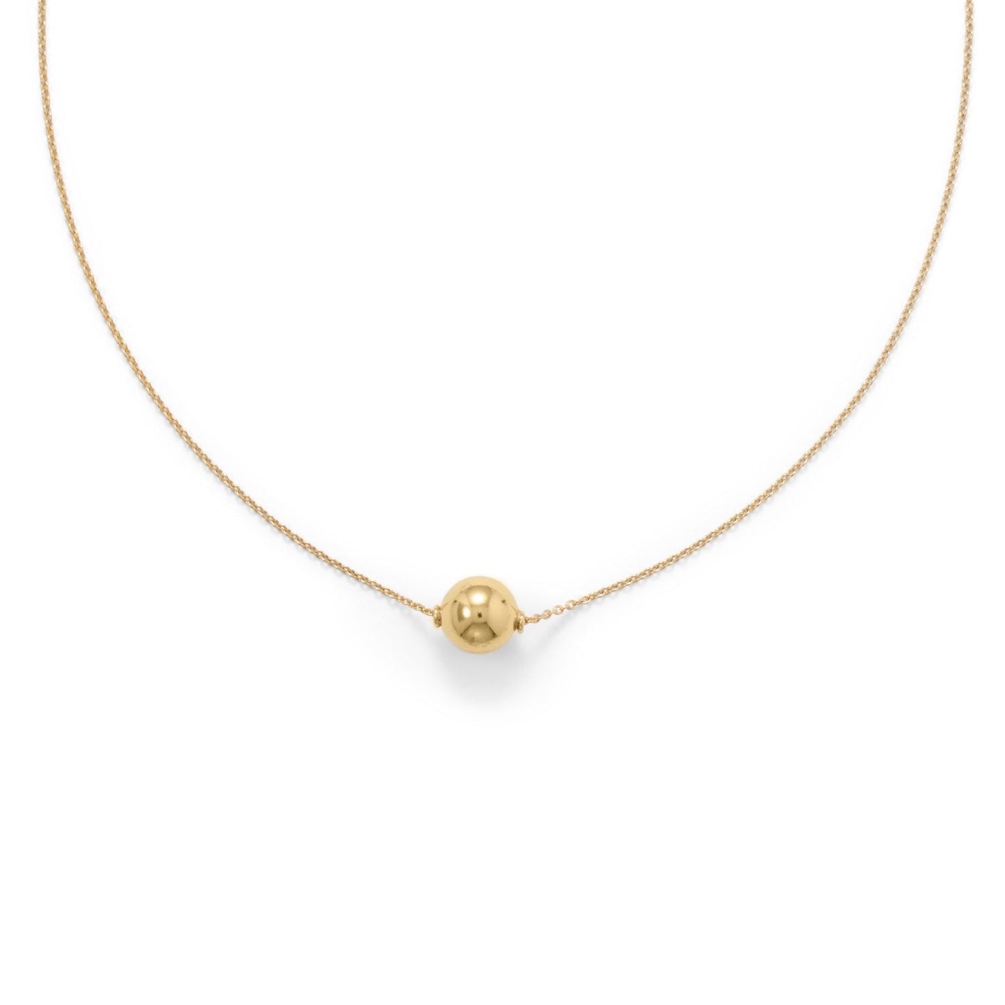 Floating Bead Vermeil Gold Necklace