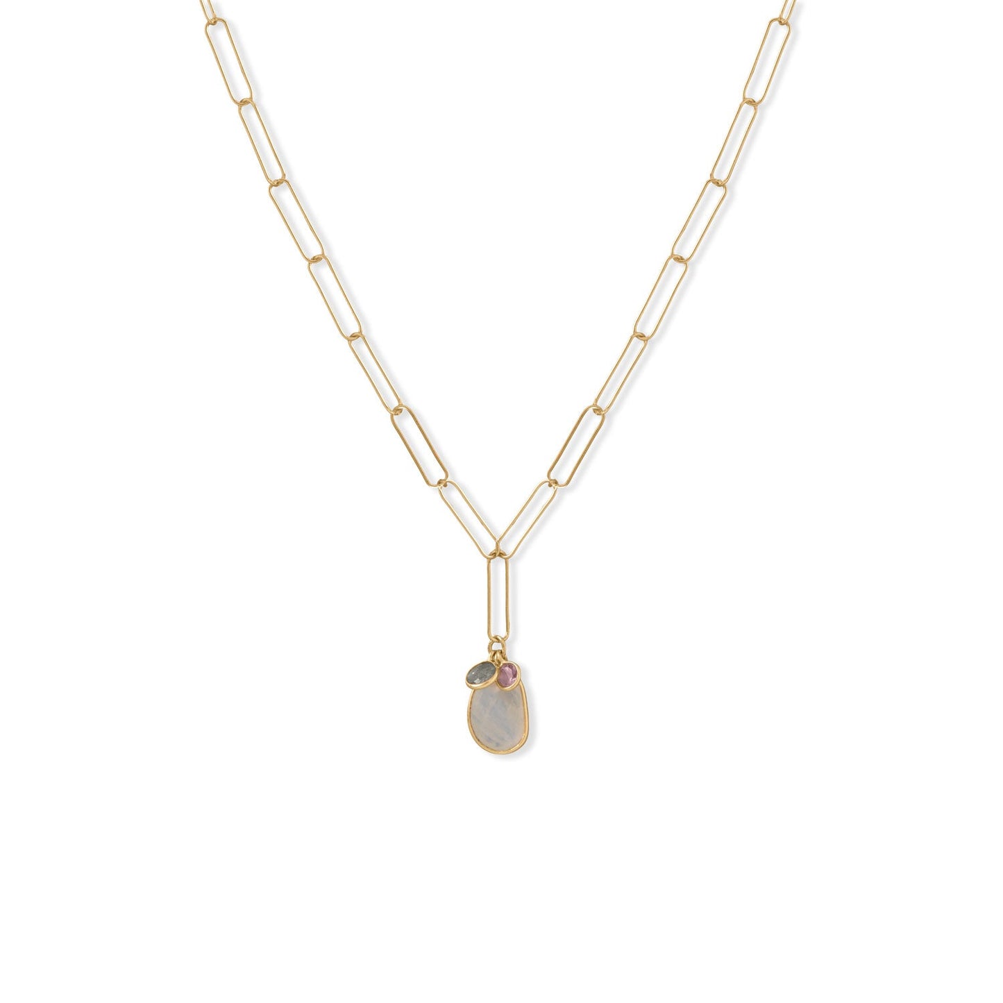21" 14 Karat Gold Plated Charm Drop Necklace