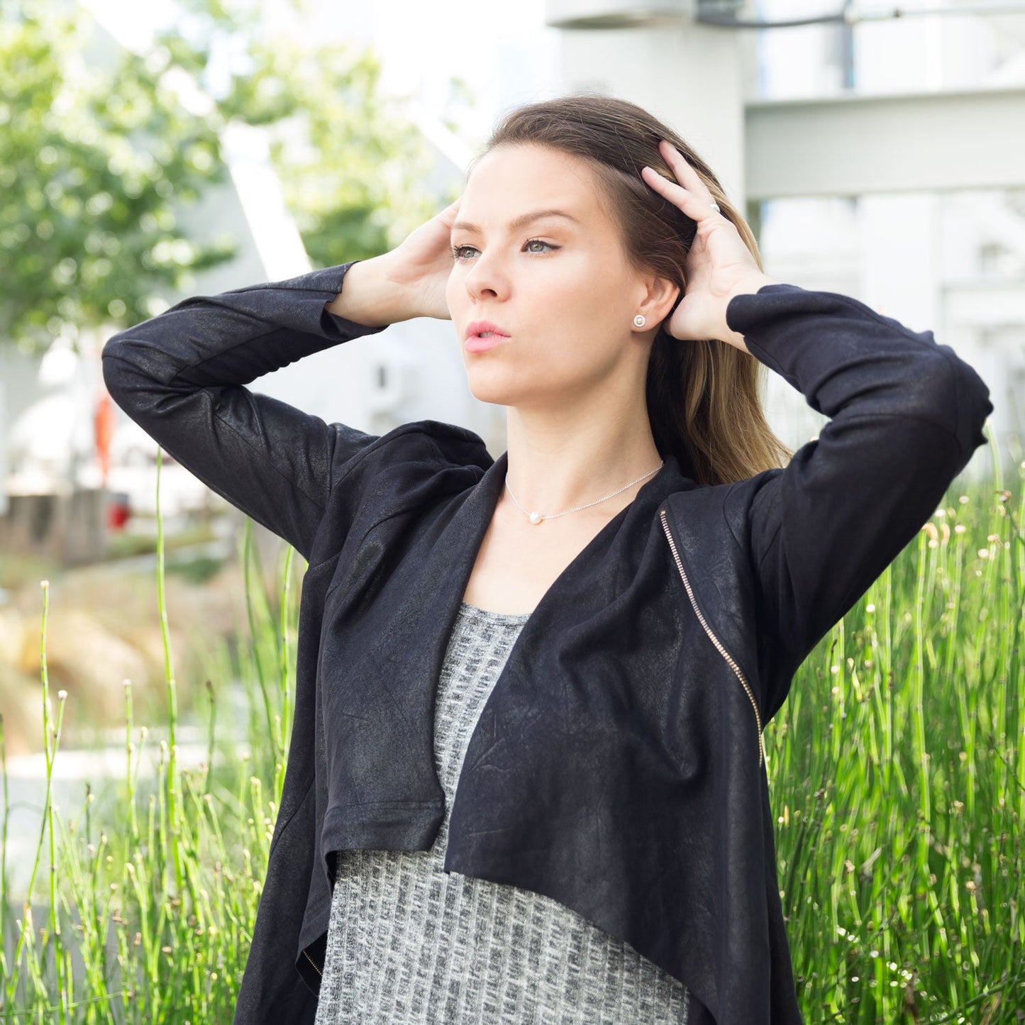 Floating Pearl Silver Necklace - June Birthstone