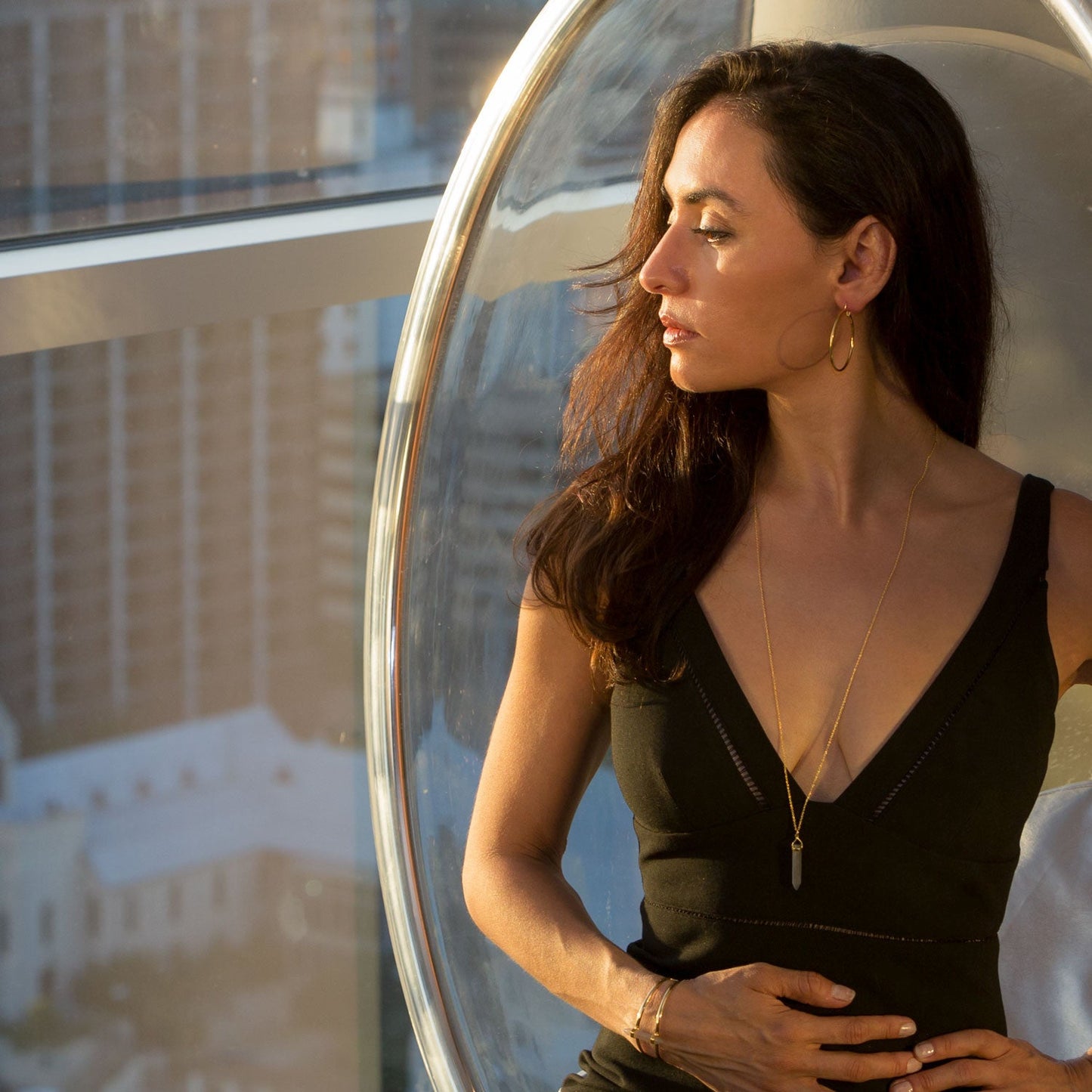 Pencil Gray Moonstone Cuff Bracelet in Vermeil Gold