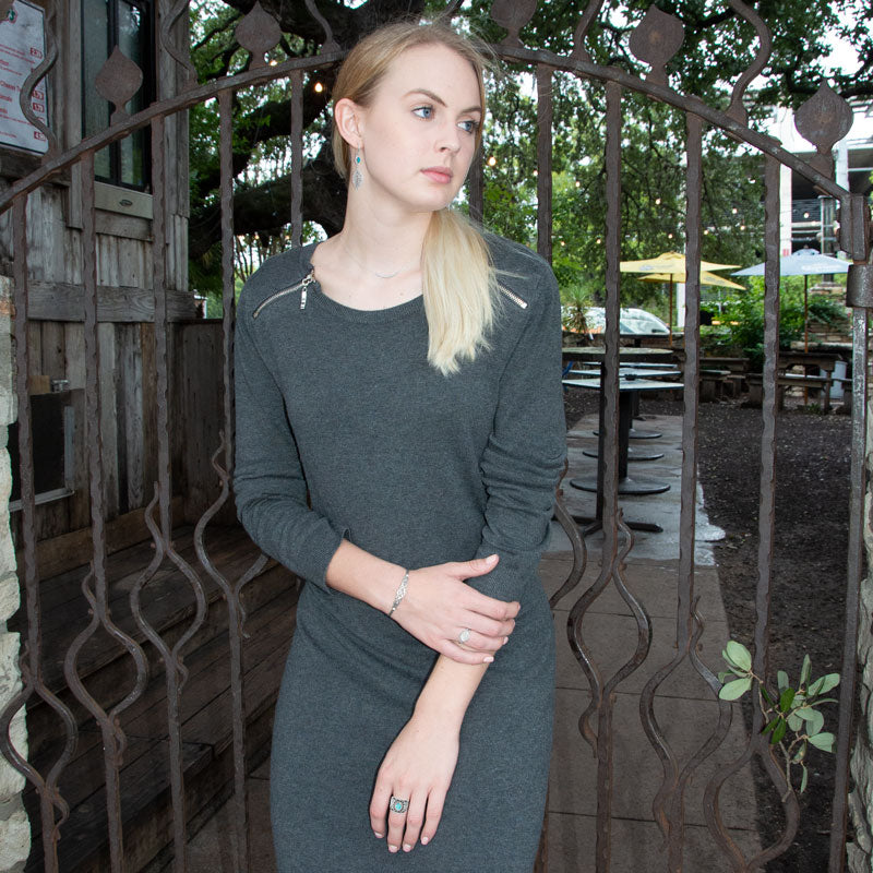 Beaded Design Turquoise Silver Ring