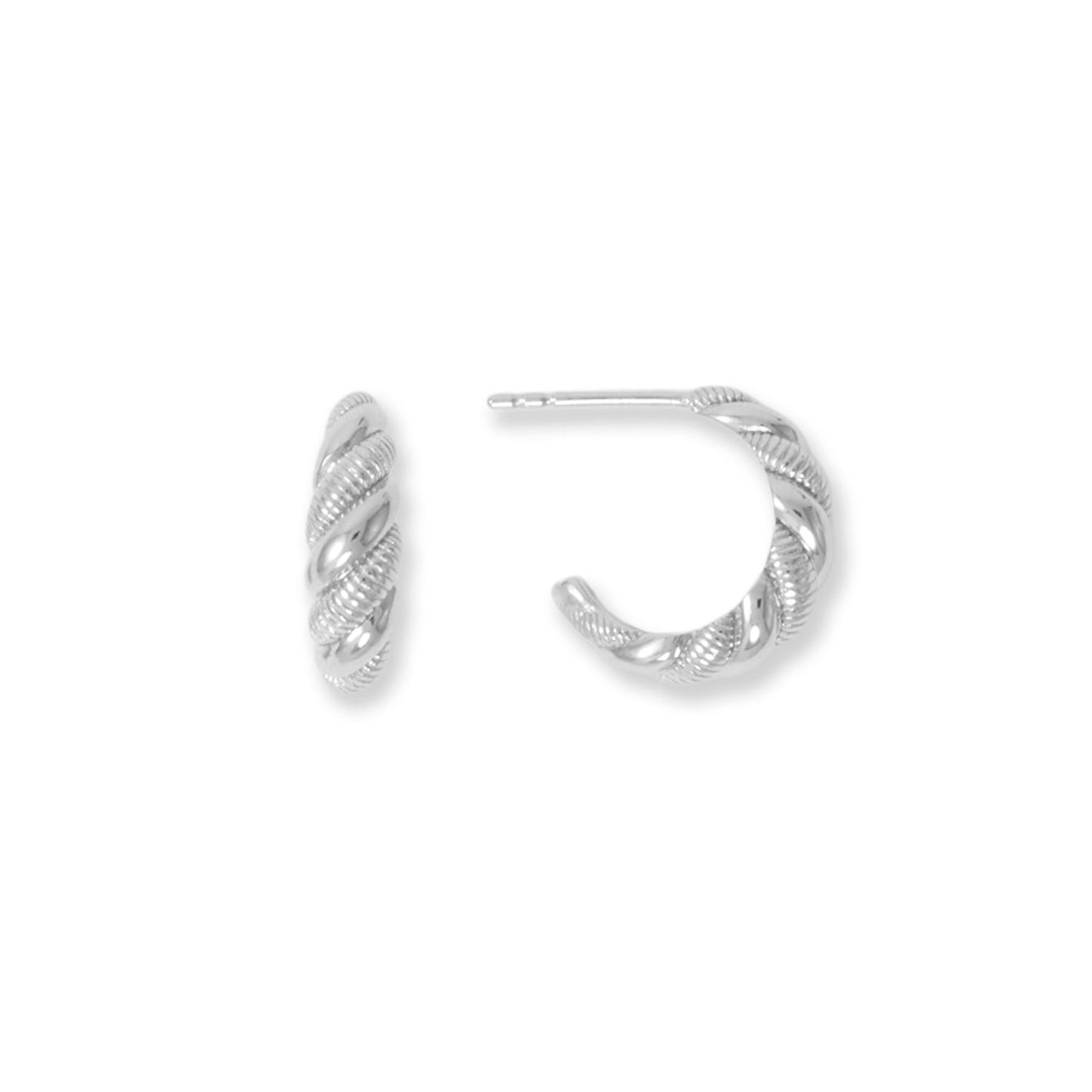 Dome Twist Half Hoop Earrings