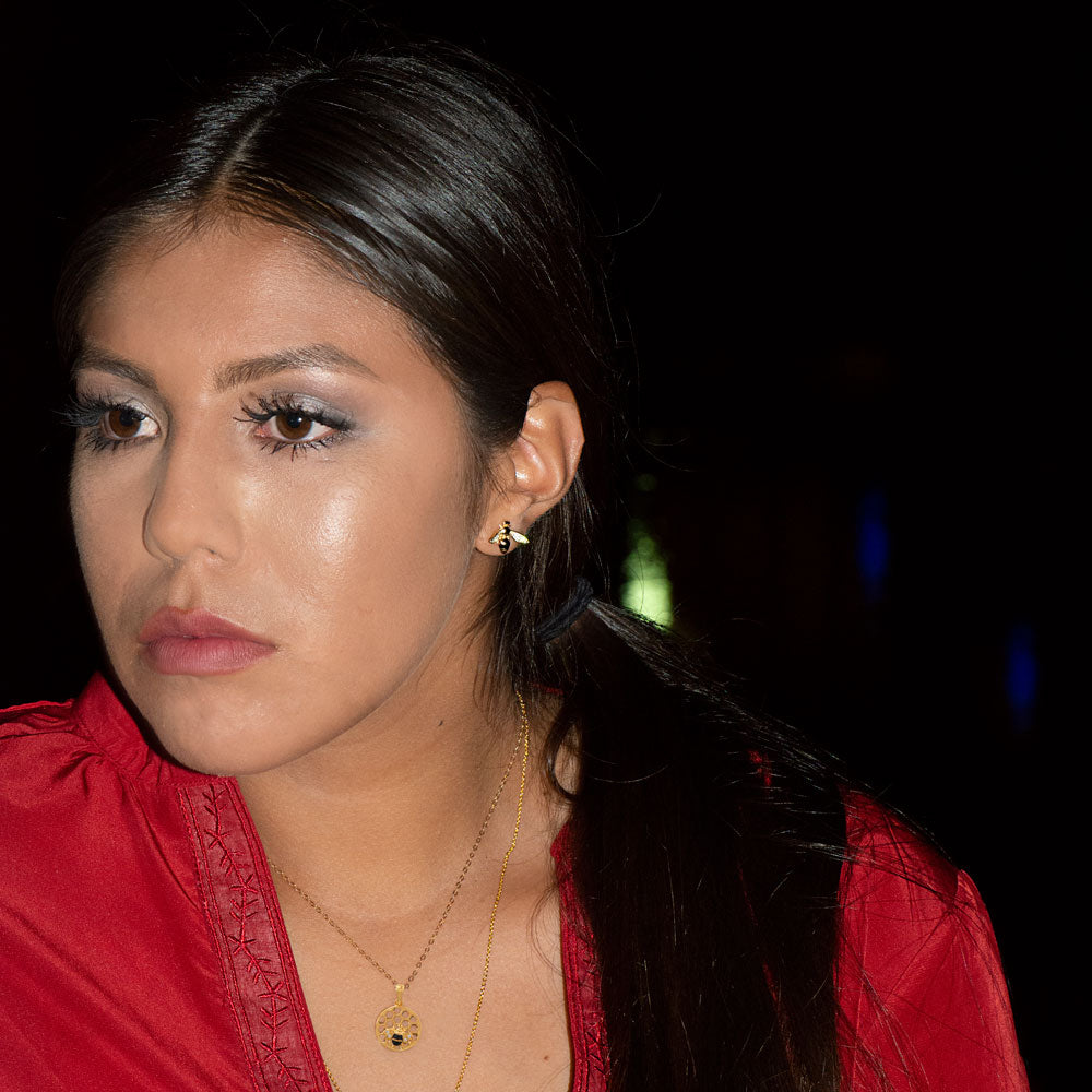 Paperclip Bee Pendant Necklace