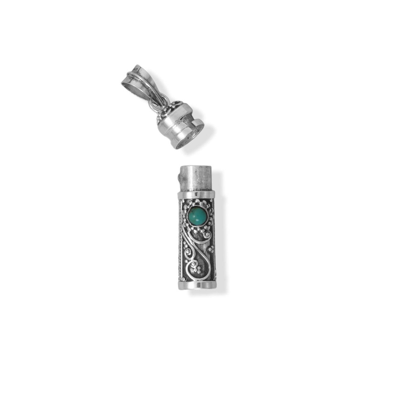 Bali Turquoise Keepsake Silver Pendant