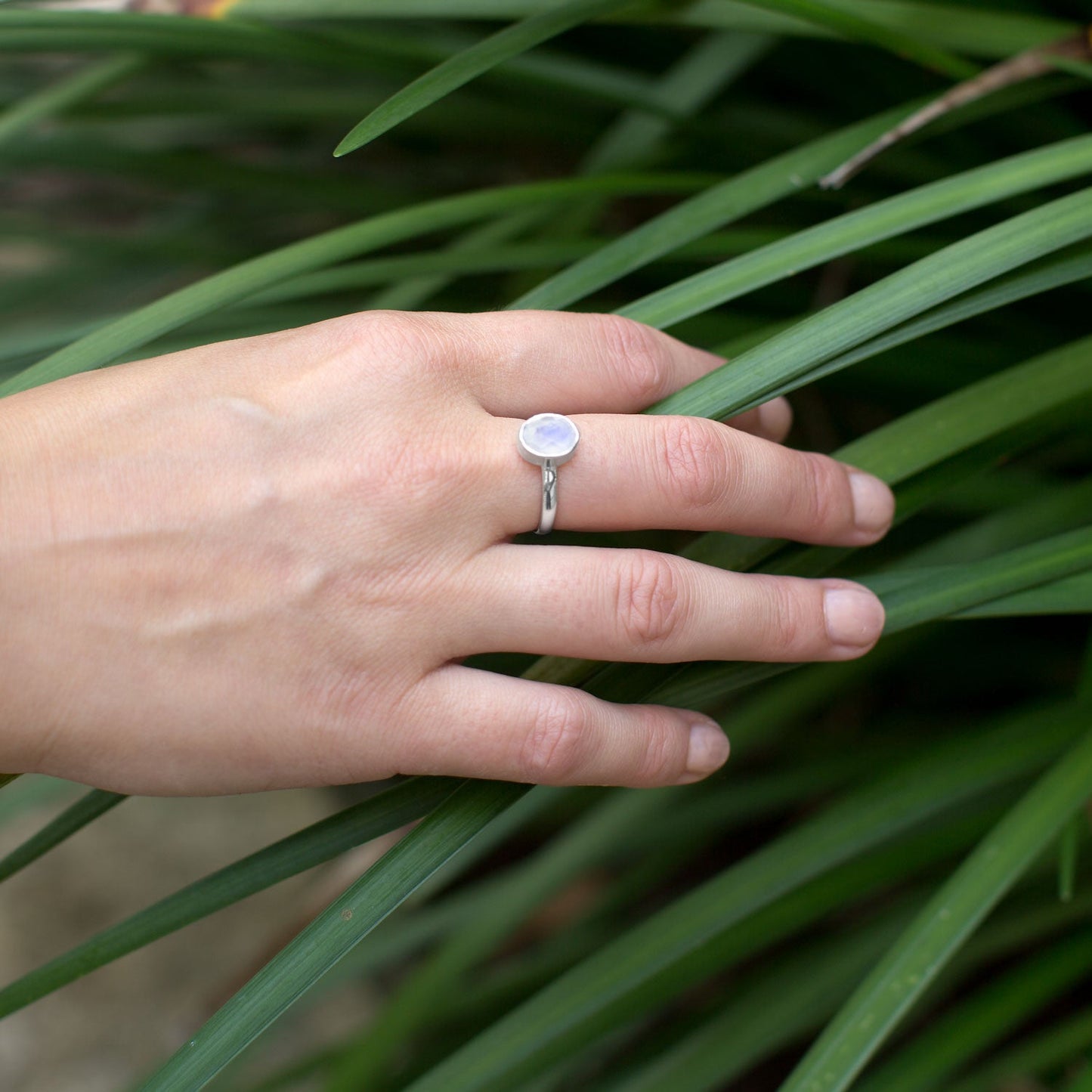 Oval Moonstone Silver Ring