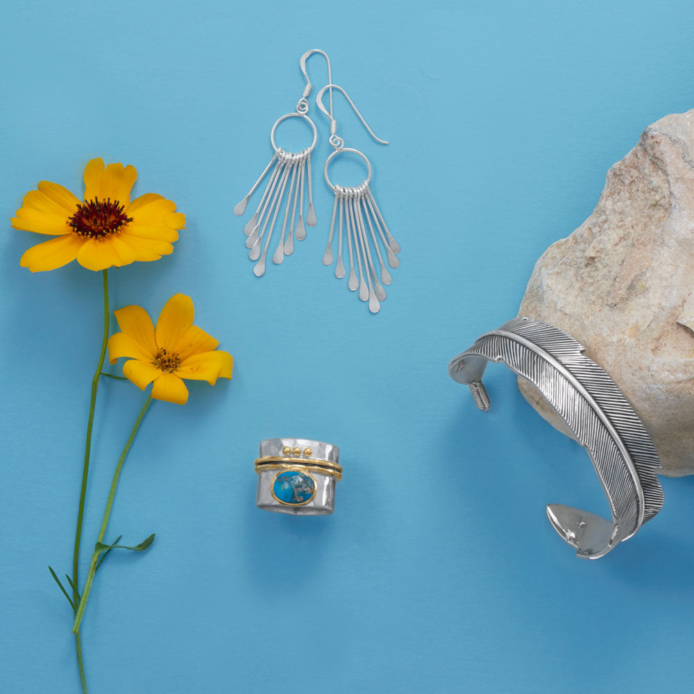 Feather Talisman Cuff Silver Bracelet