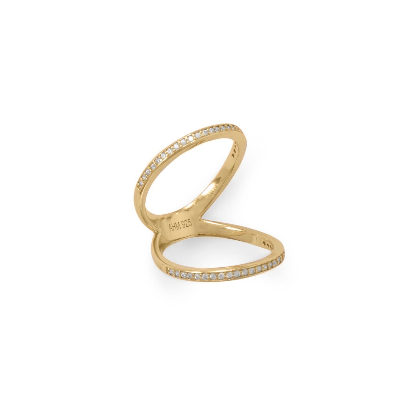 CZ Knuckle Ring in Vermeil Gold