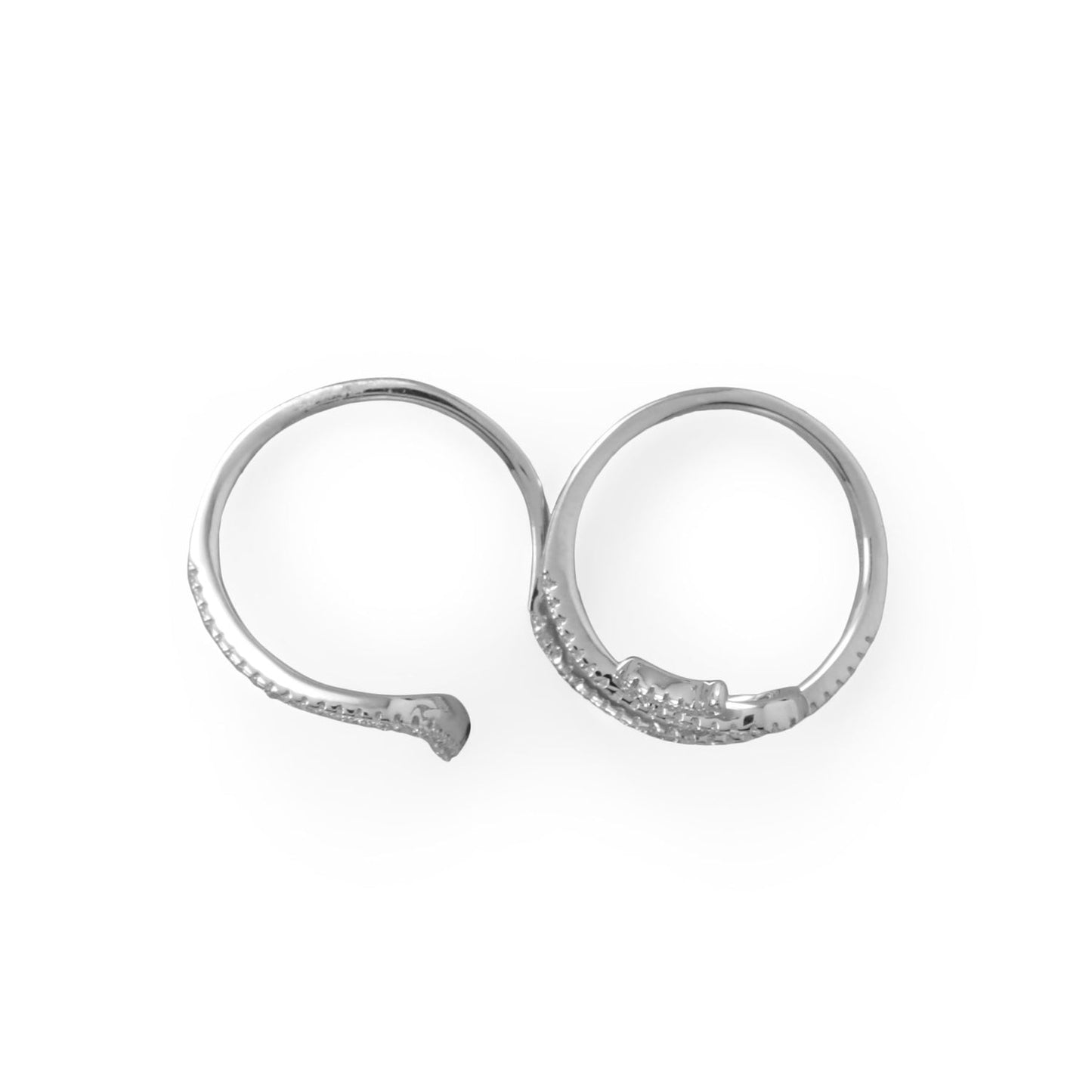 Wrap Snake Silver CZ Ring