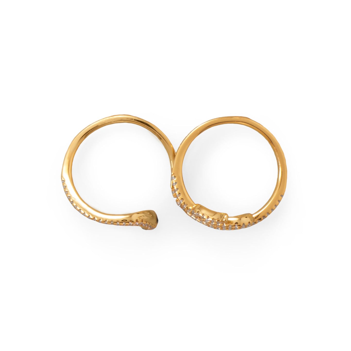 Wrap Snake CZ Ring In Vermeil Gold