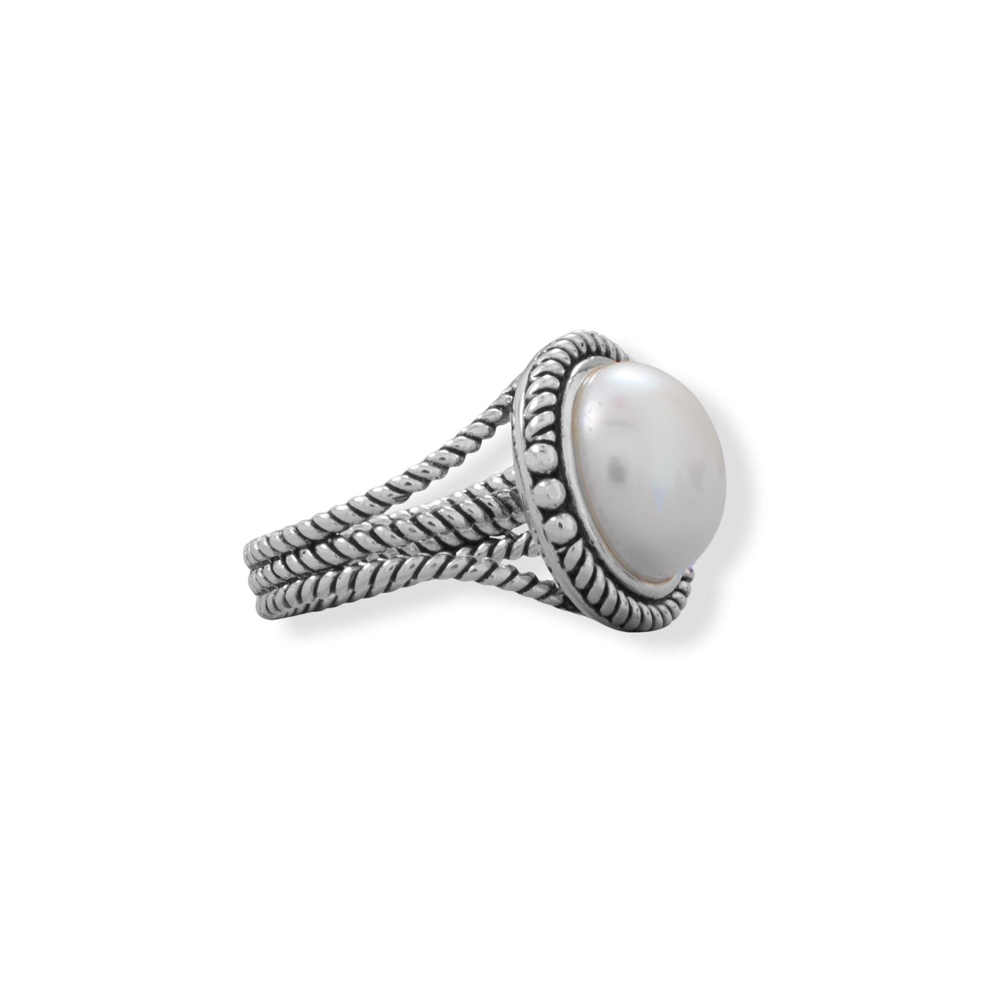 Bold Pearl Silver Ring