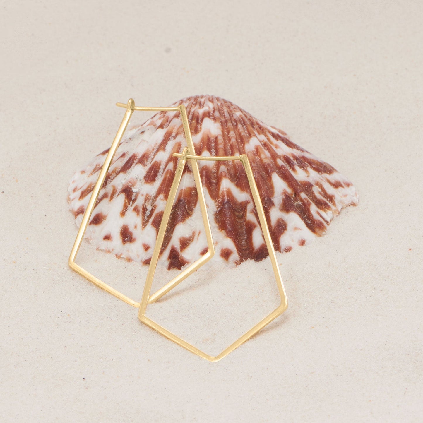 Geometrical Pentagon Vermeil Gold Earrings