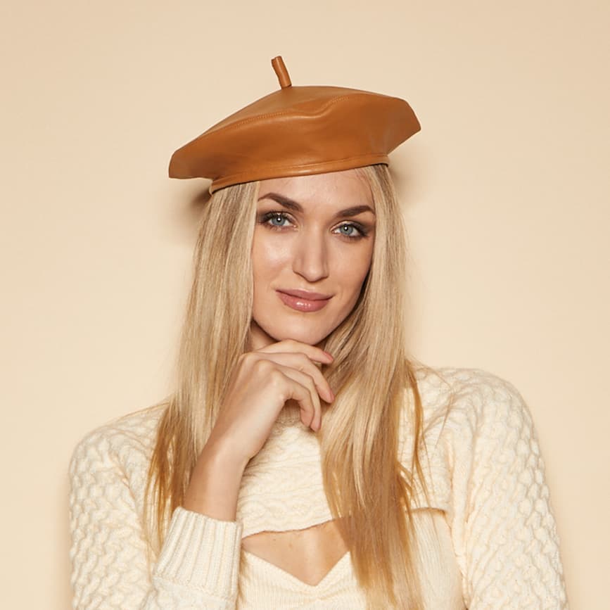CARTER LEATHER BERET