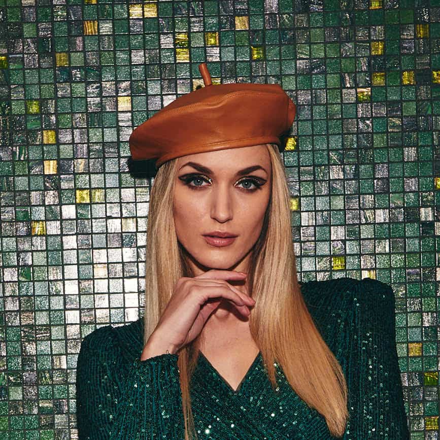 CARTER LEATHER BERET