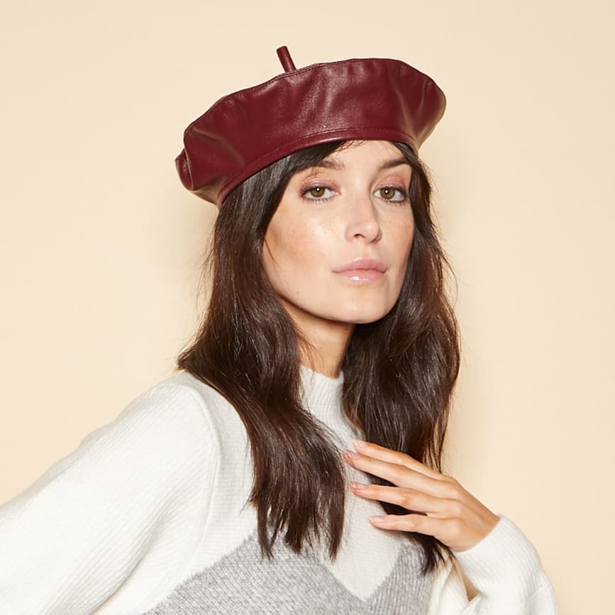 CARTER LEATHER BERET