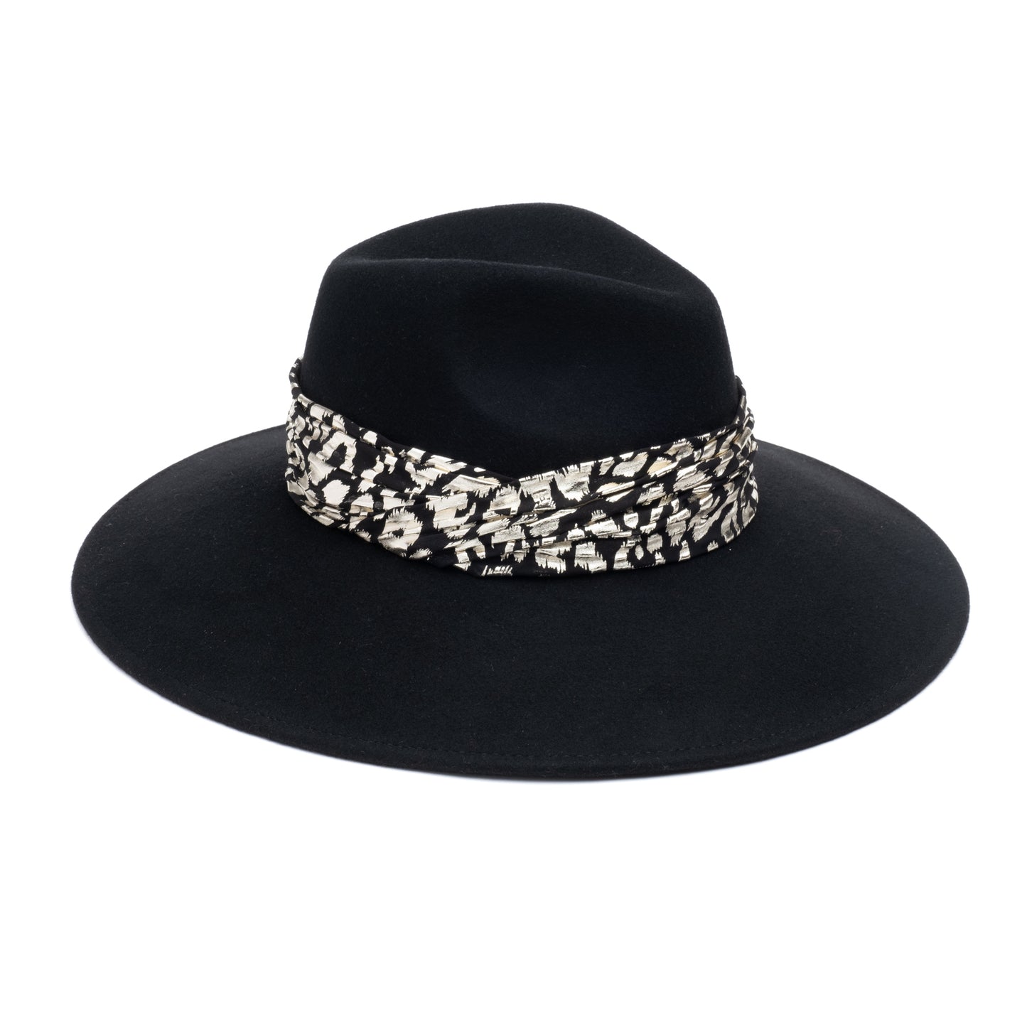 BLACK METALLIC LEOPARD EMMANUELLE HAT