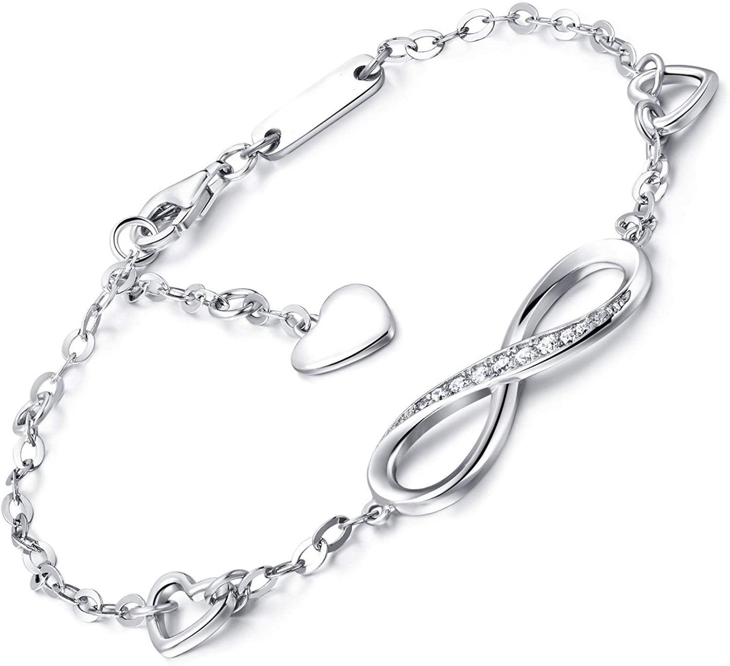 Infinite Austrian Crystal Bracelet in 14K White Gold Plating