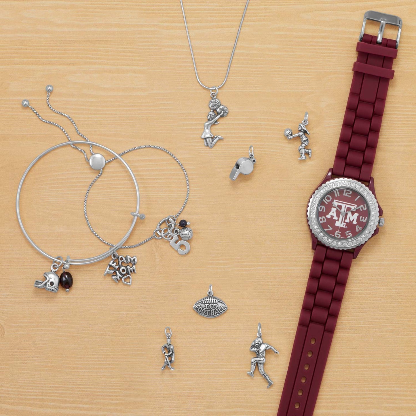 Blue Corundum Bead Charm - September Birthstone