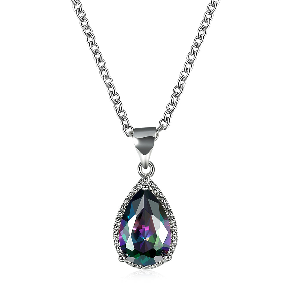 Mystic Crystal Pear Shape Necklace