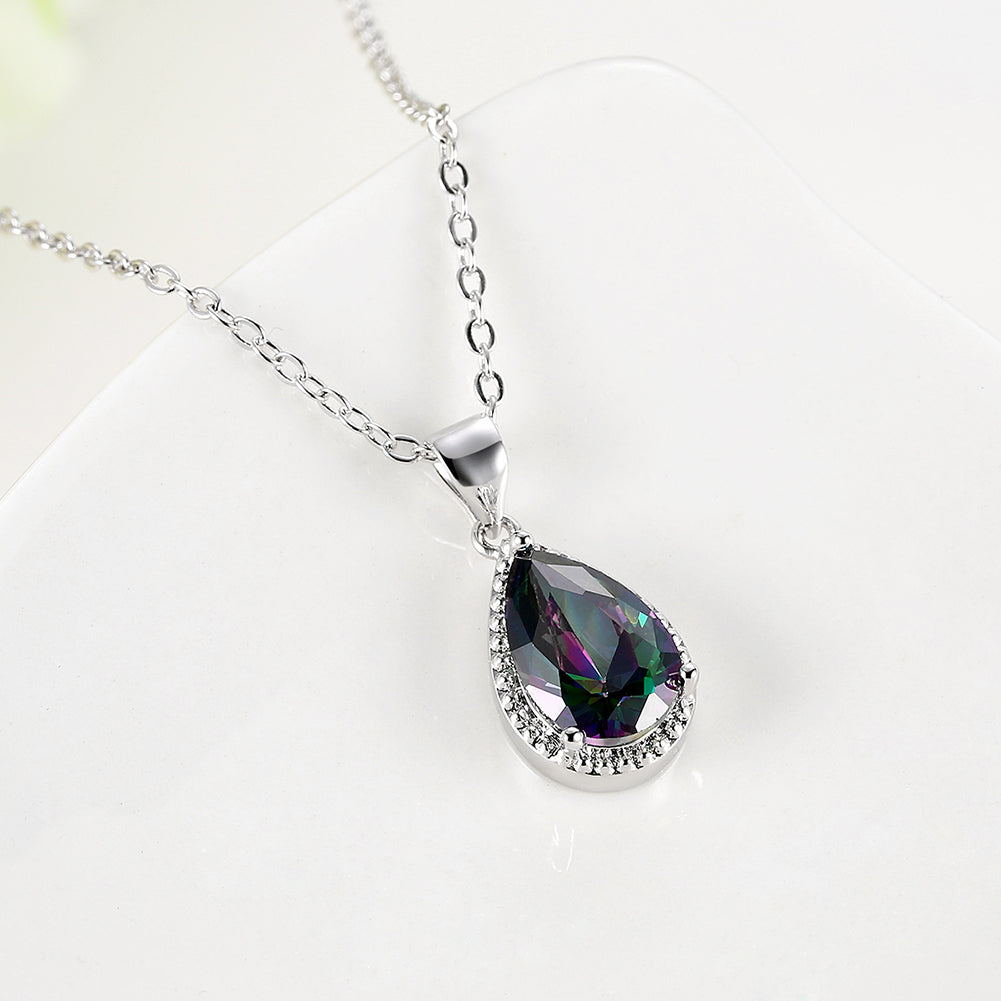 Mystic Crystal Pear Shape Necklace