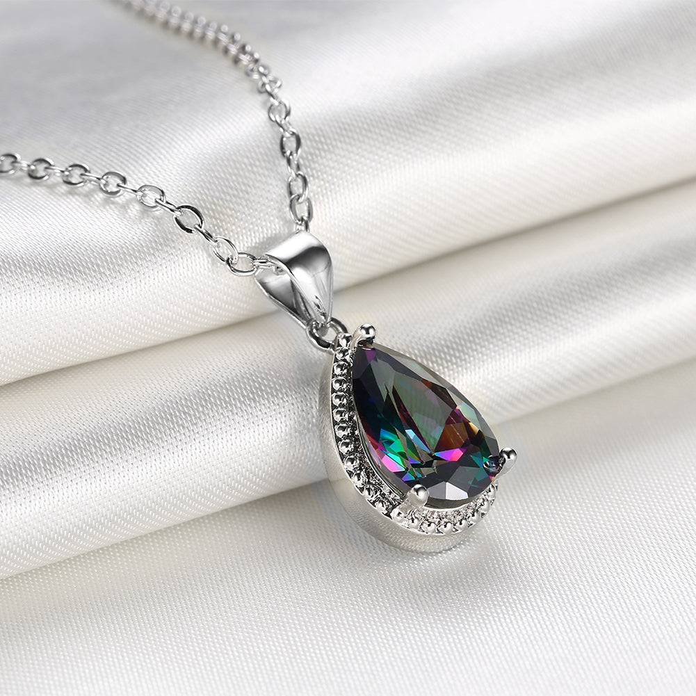 Mystic Crystal Pear Shape Necklace