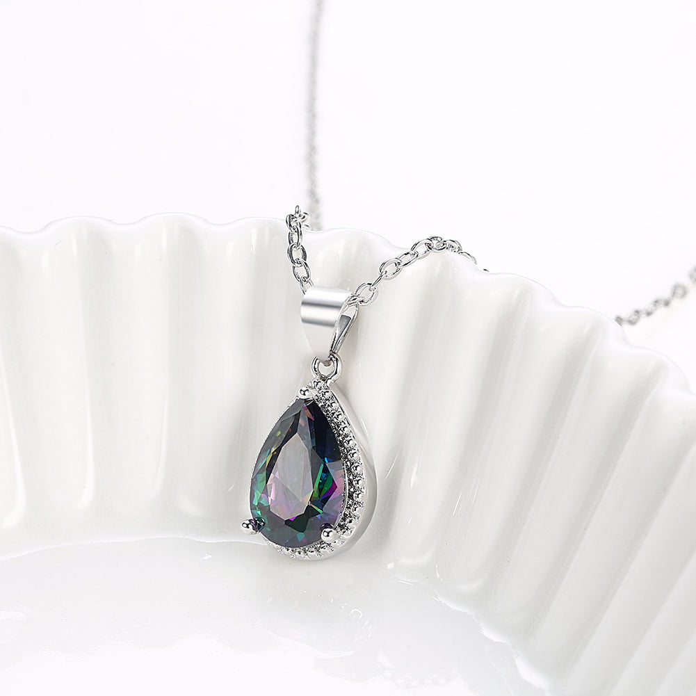 Mystic Crystal Pear Shape Necklace