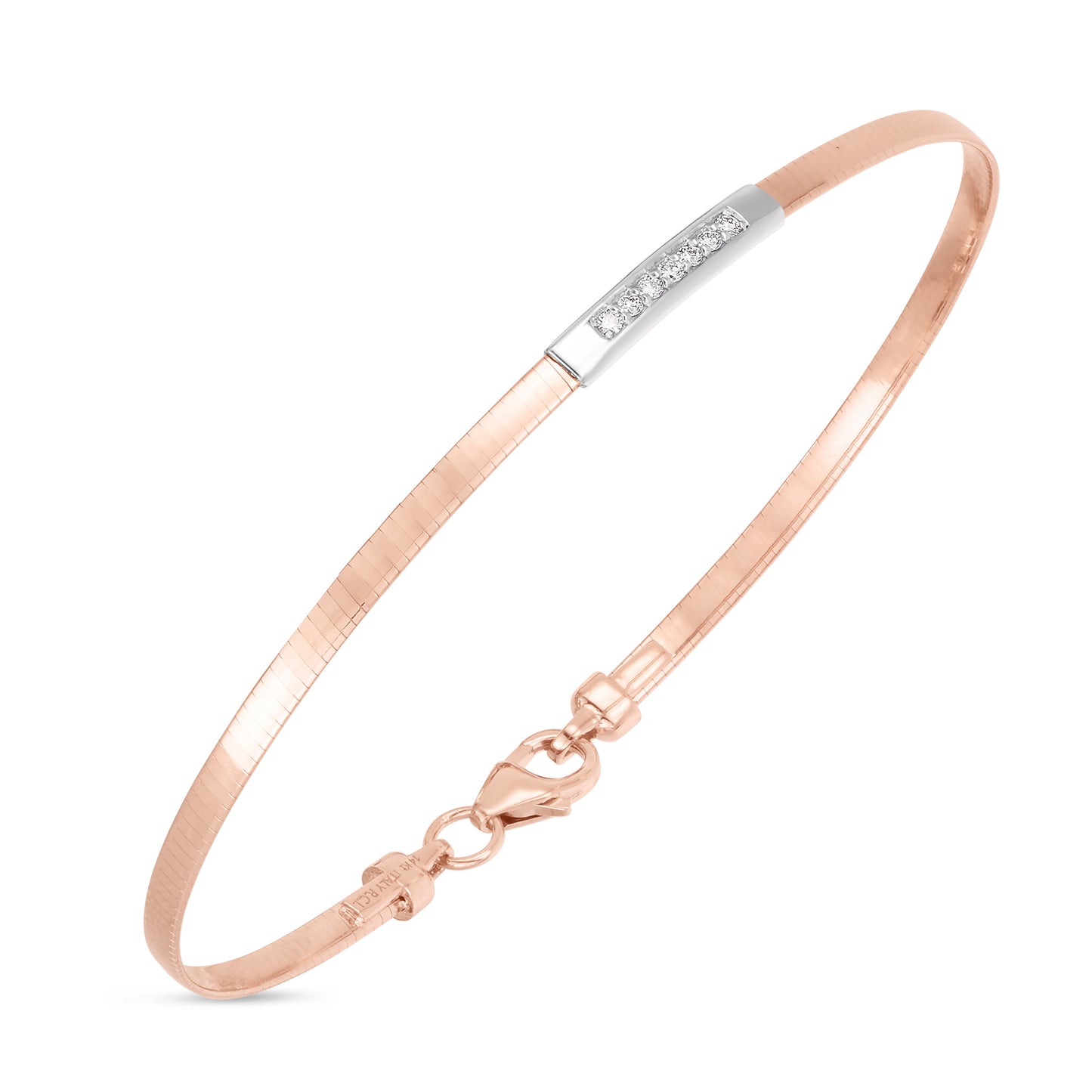 Lilly Diamond 14K Gold Omega Bracelet