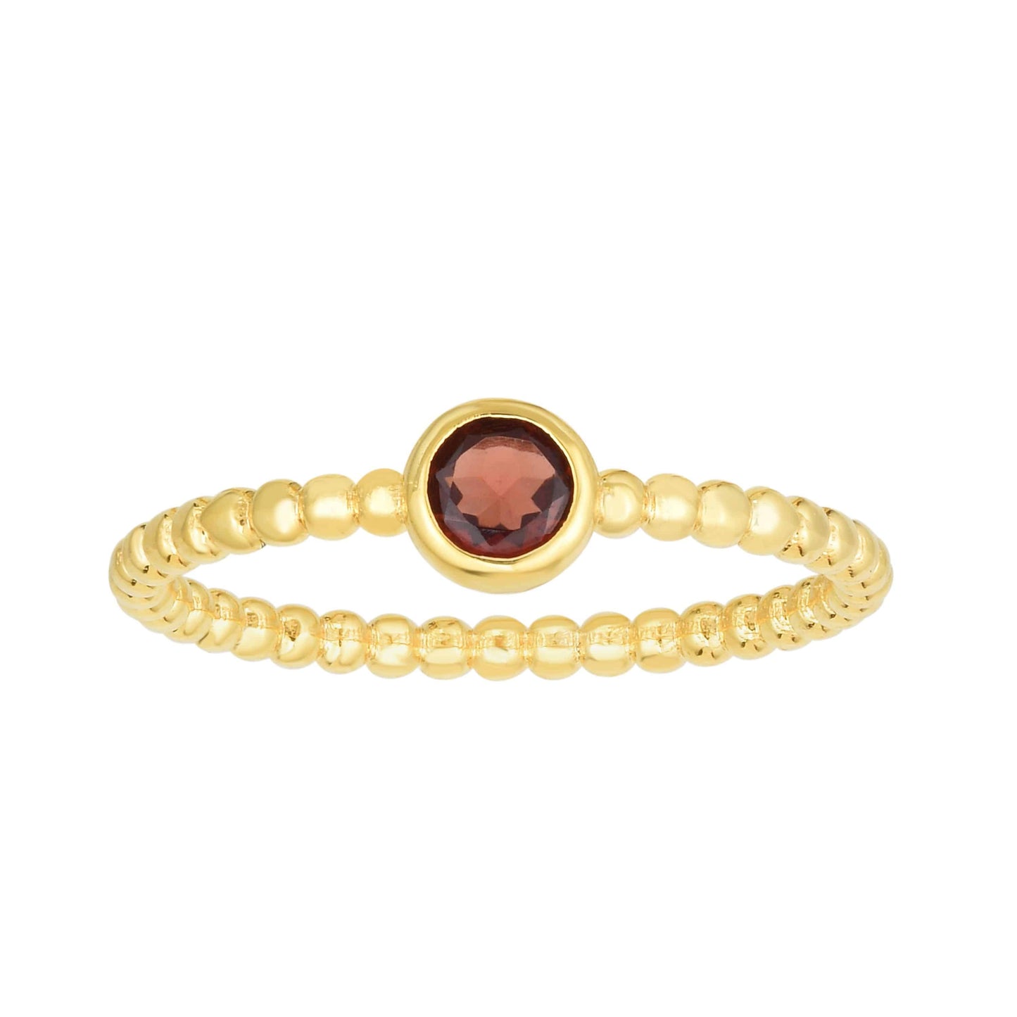 Garnet January Birthstone 14K Gold Ring