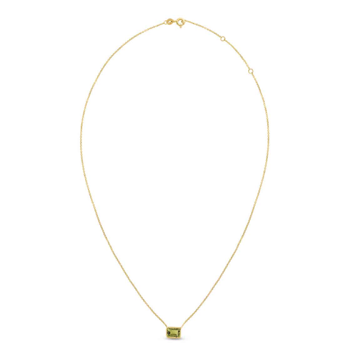 Peridot Birthstone 14K Gold Necklace