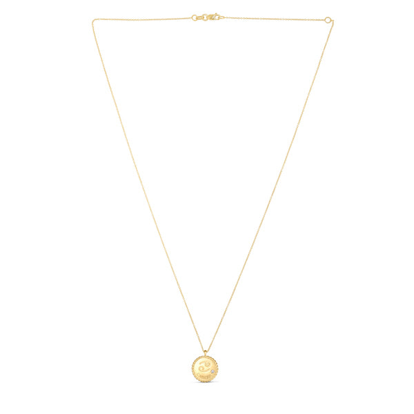 Cancer Zodiac Diamond 14k Gold Necklace