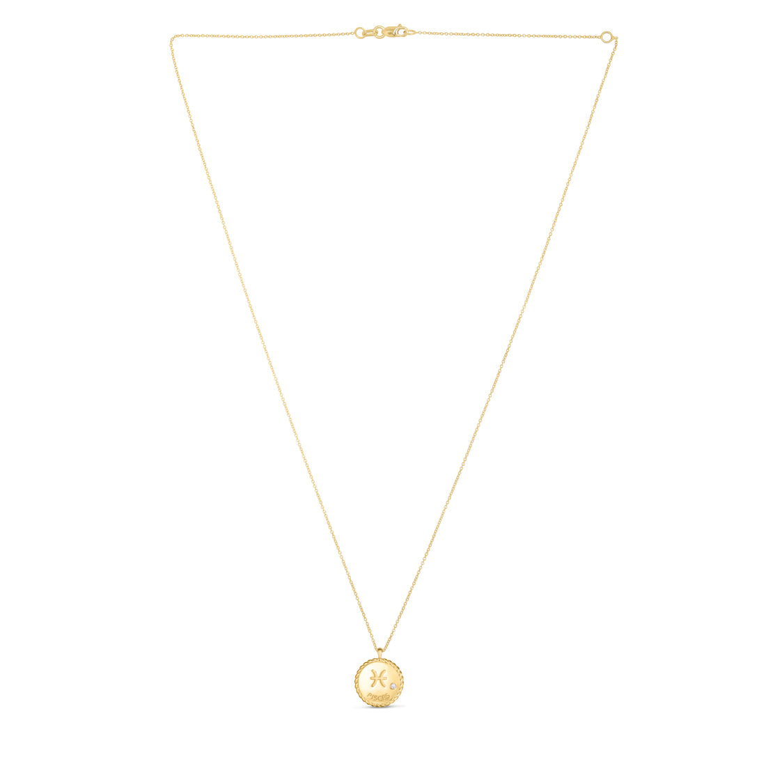 Pisces Zodiac Diamond 14k Gold Necklace