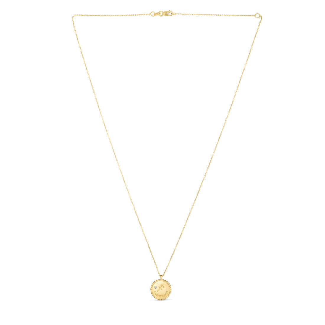 Sagittarius Zodiac Diamond 14k Gold Necklace