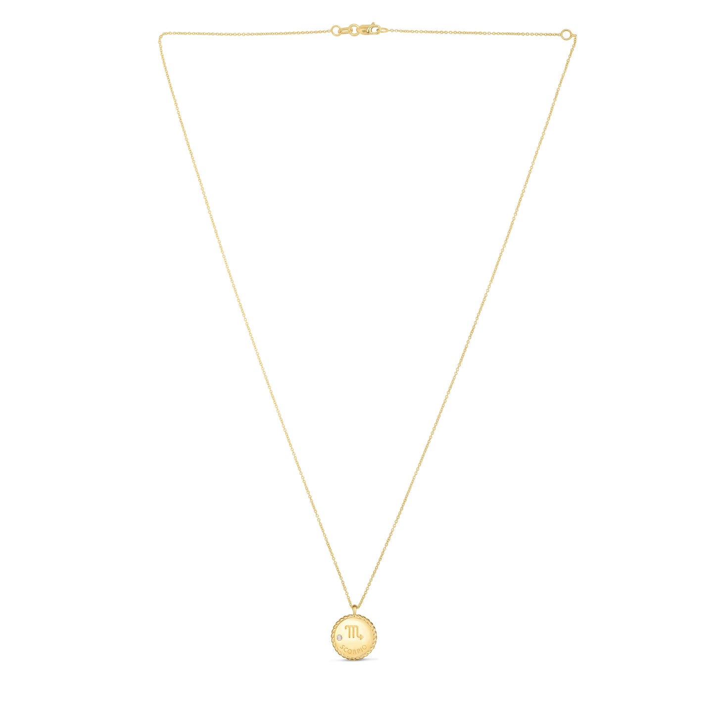 Scorpio Zodiac Diamond 14k Gold Necklace