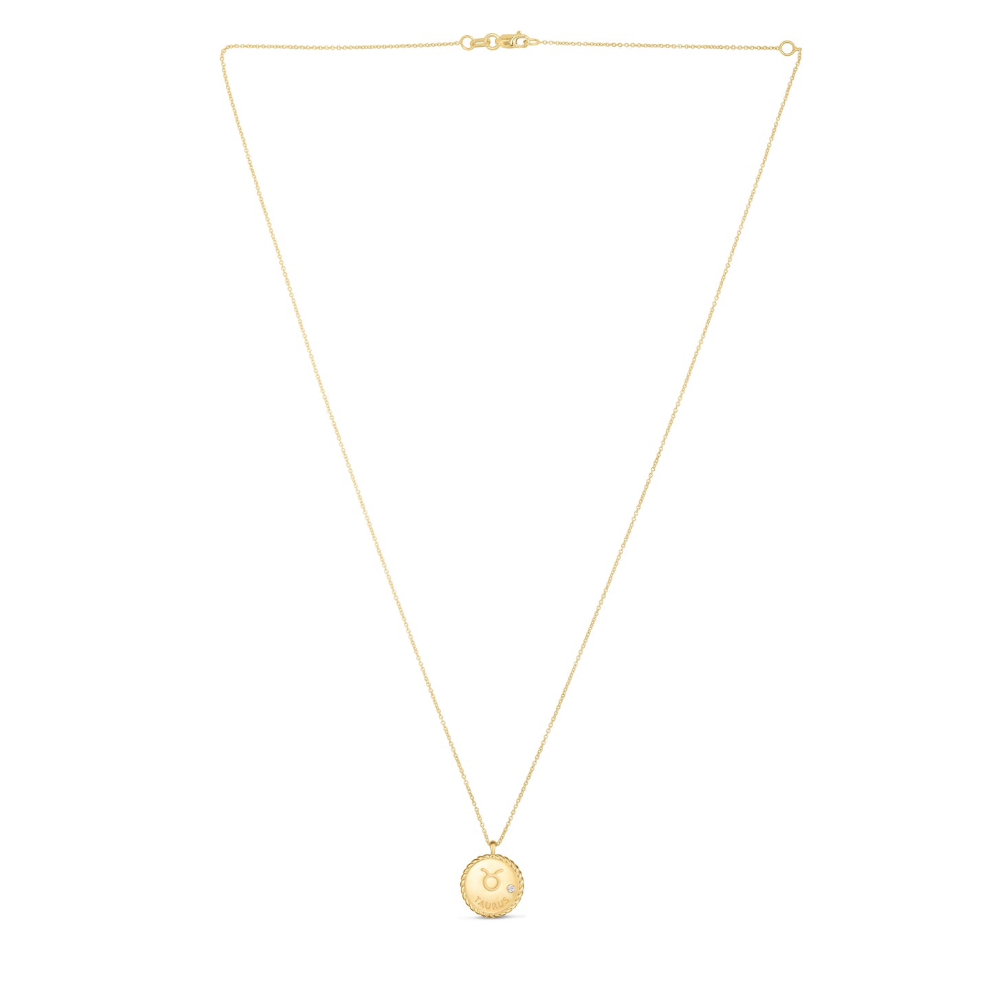 Taurus Zodiac Diamond 14k Gold Necklace