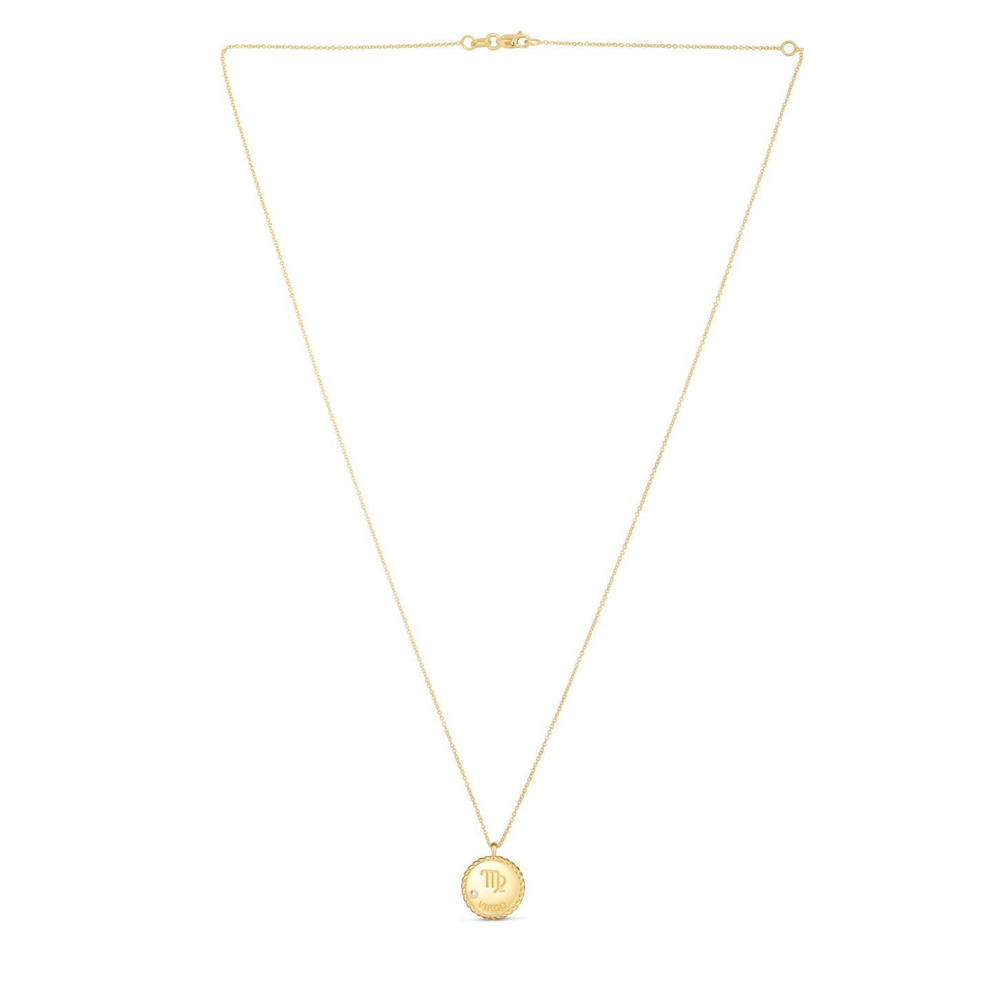 Virgo Zodiac Diamond 14k Gold Necklace
