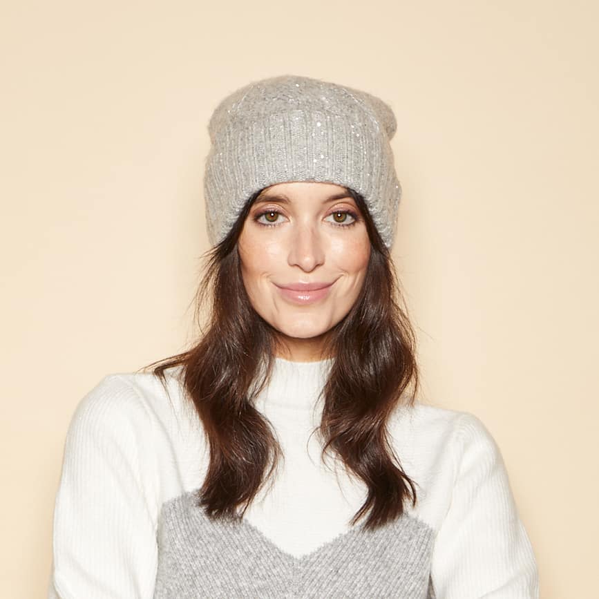 ROAN Gray Knit Beanie Hat