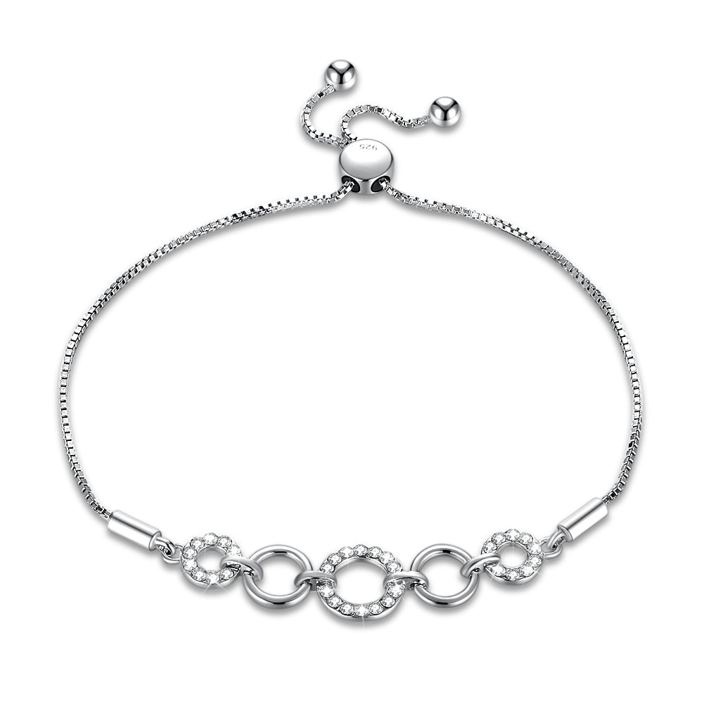 4 Circle Pave Sterling Silver Bracelet, Bracelet, Golden NYC Jewelry, Golden NYC Jewelry jewelryjewelry deals, swarovski crystal jewelry, groupon jewelry,, jewelry for mom,