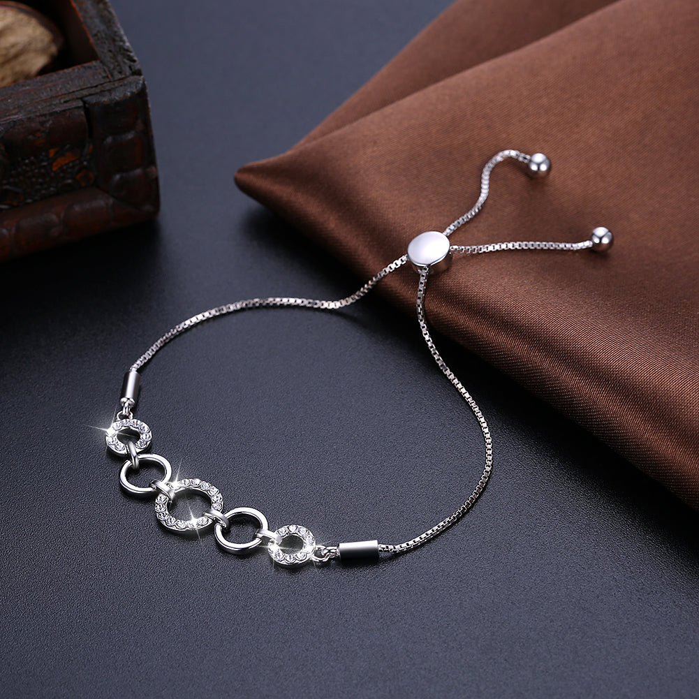 4 Circle Pave Sterling Silver Bracelet, Bracelet, Golden NYC Jewelry, Golden NYC Jewelry jewelryjewelry deals, swarovski crystal jewelry, groupon jewelry,, jewelry for mom,