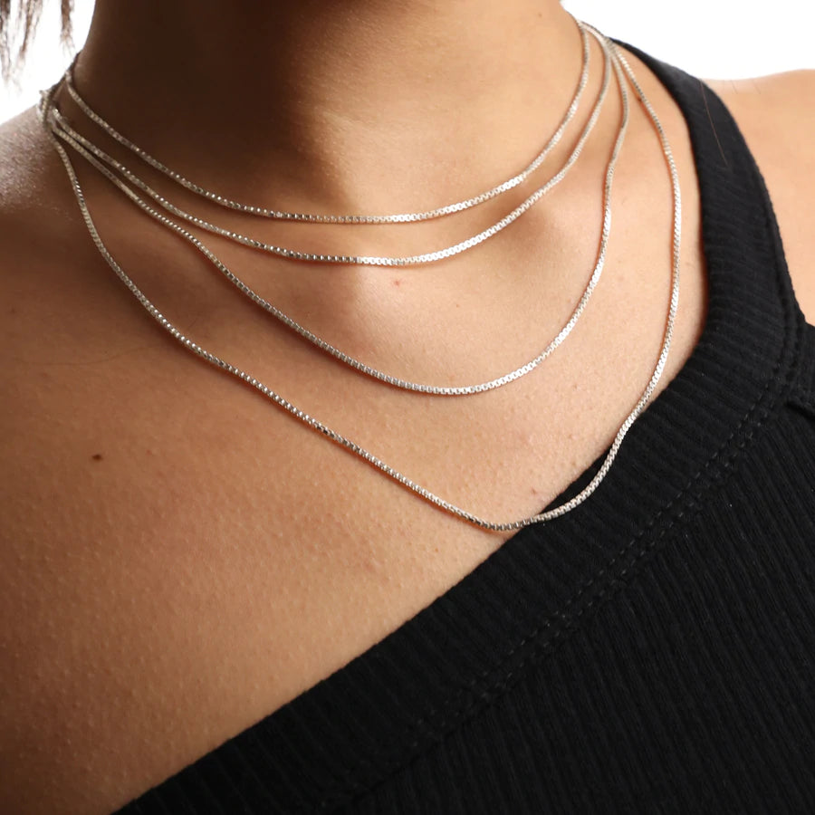 Classic Silver Box Chain Necklace