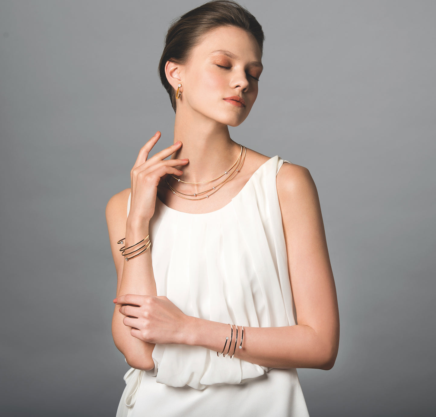 Lilly Diamond Wrap 14K Gold Bangle Bracelet