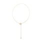 14 Karat Gold Lariat Necklace with Pearl Drop