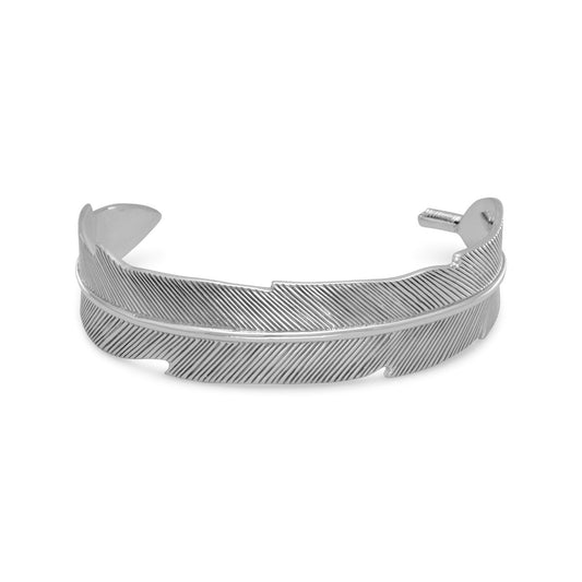 Oxidized Feather Cuff Bracelet