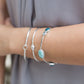 Crystal Charm Bangle Bracelet in Sterling Silver
