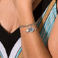 Baby Footprint Charm with Blue Crystal