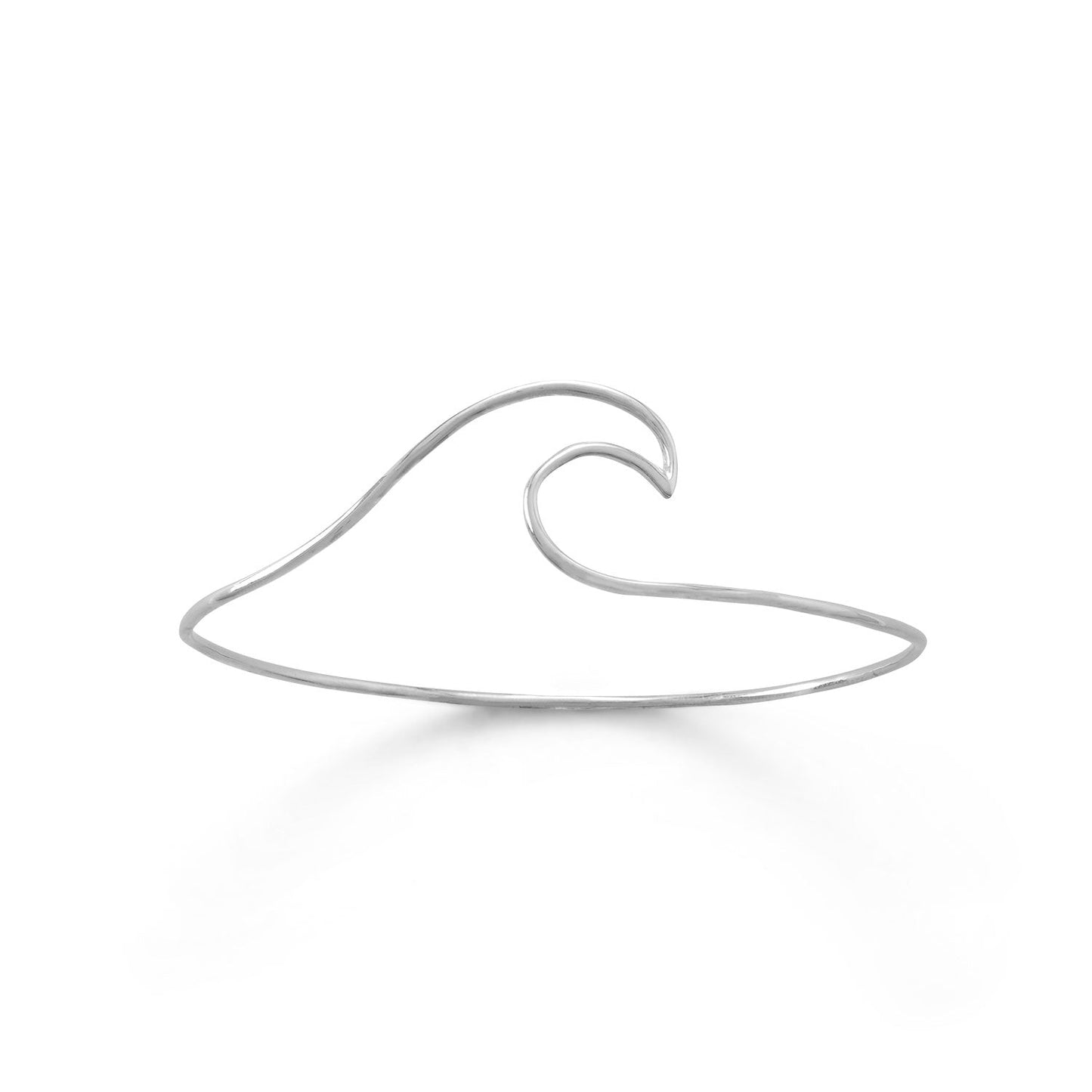 Silver Wave Bangle Bracelet