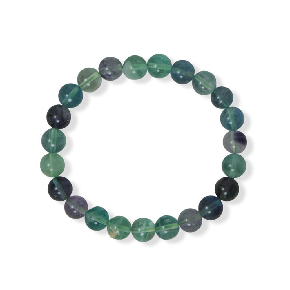 8mm Round Fluorite Stretch Bracelet